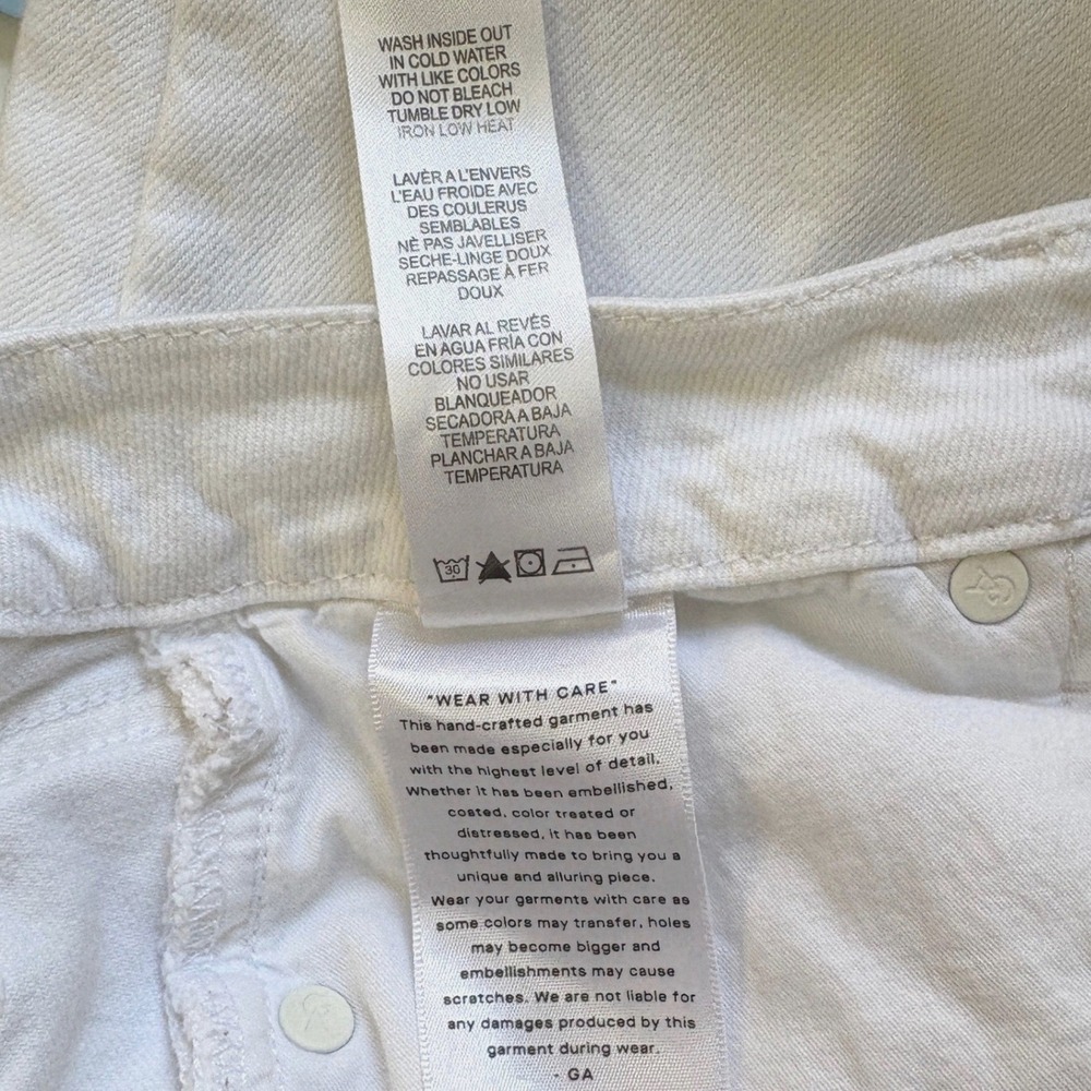 Good American High Rise Good Straight White Raw Hem Jeans 8/29 - Picture 9 of 9